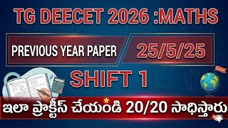 TG DEECET 2026 MATHS PREVIOUS QUESTION PAPER 25/5/26 FULL PAPER EXPLANATION 
