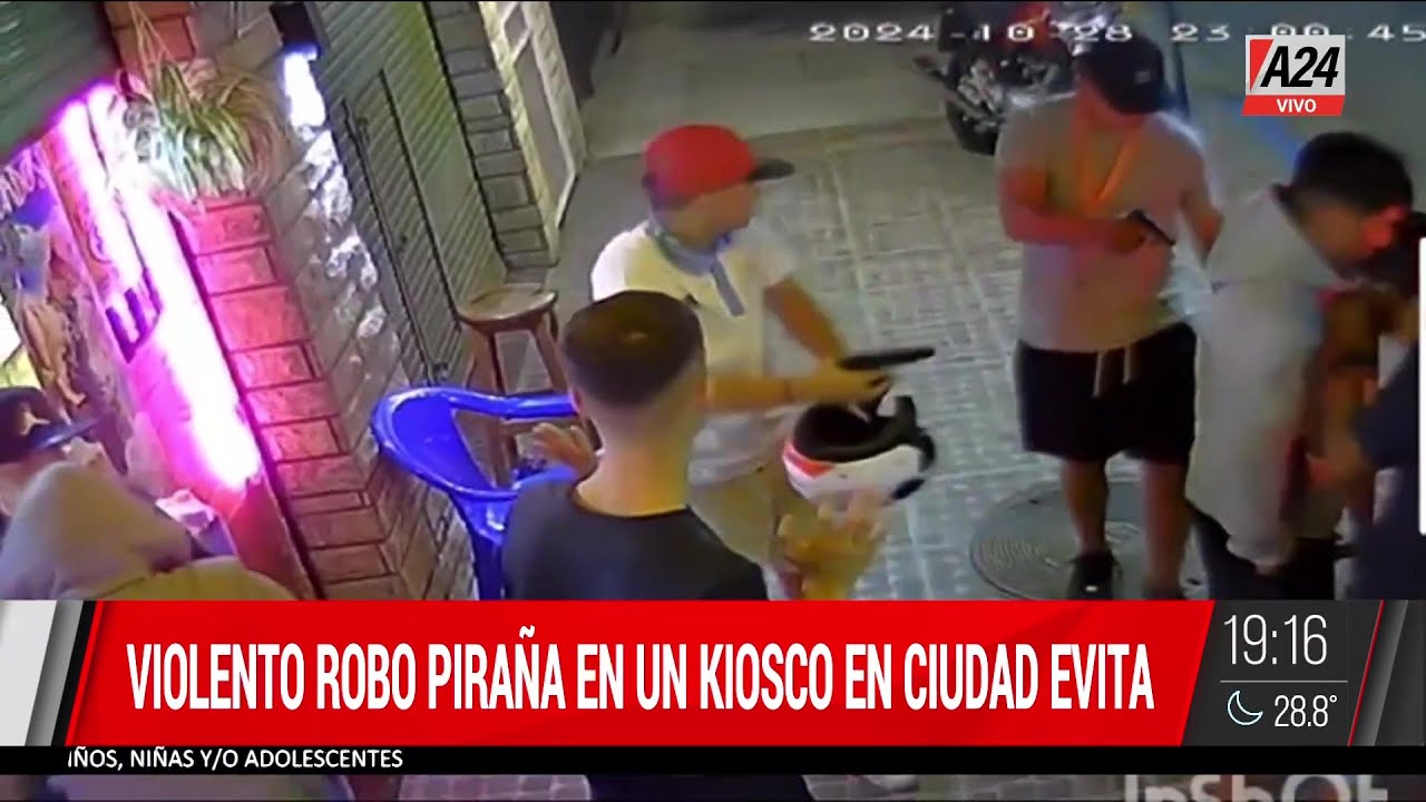 🚨VIOLENTO ROBO PIRAÑA EN UN KIOSCO DE CIUDAD EVITA: LE APUNTARON A LA CABEZA