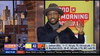 Nate Burleson GOES CRAZY Lamar Jackson beat Baker Mayfield again as Ravens swept Browns 47-42