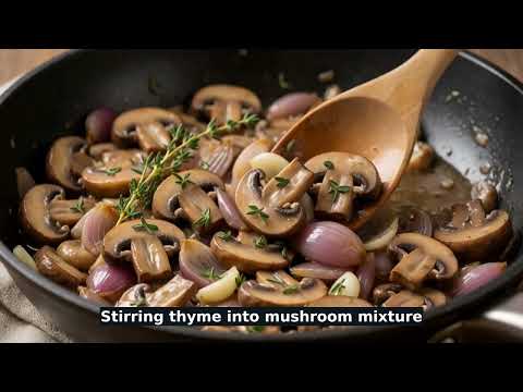Wild Mushroom & Thyme Chicken Alfredo with Pappardelle recipe video thumbnail