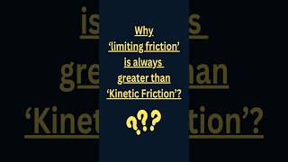 Why limiting friction is always greater than kinetic friction? #friction #physics #jee