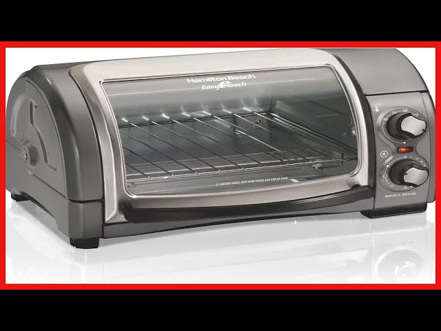Hamilton Beach Easy Reach 4-Slice Countertop Toaster Oven With Roll-Top  Door, 1200 Watts, Fits 9” Pizza, 3 Cooking Functions for Bake, Broil and