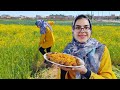 How does the girl work alone on the farm in the village  local village cooking in iran