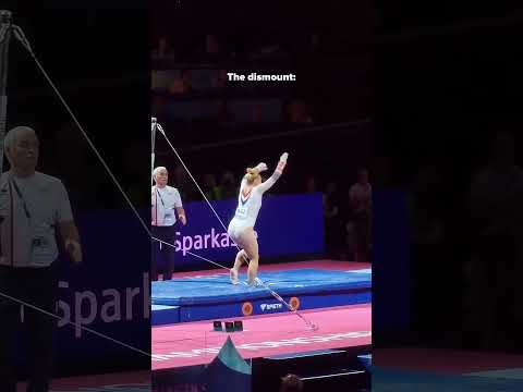She gave that routine everything she could😨 #gymnastics #unevenbars #fainted #sports
