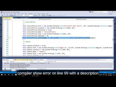 Video How to Fix winForm Designer Error - youtube