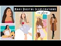 How to make Digital Illustrations of photos on Phone🎨📲 *free app* ft. Kritika Goel