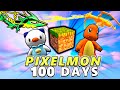 We Spent 100 Days in ONE BLOCK as Pixelmon Rivals