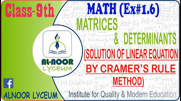 Solution of Equations by Cramer