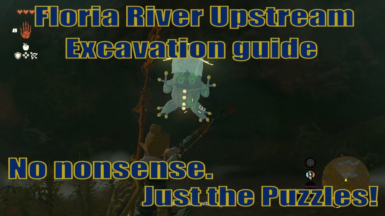 Floria River Upstream Excavation cave guide & Bubbulfrog location  - Faron Woods | Zelda TOTK
