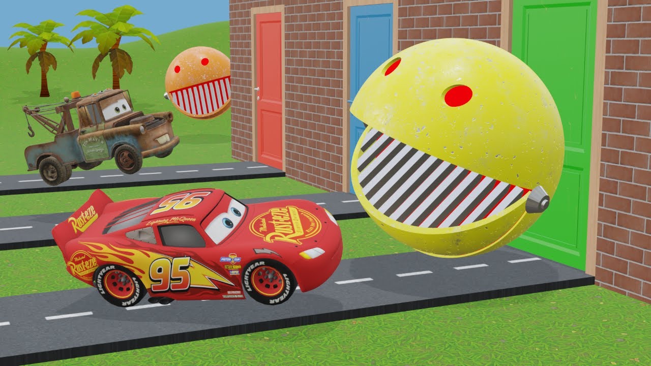 Choose The Right Door With Tires Disney Pixar Cars Vs Pacman YouTube
