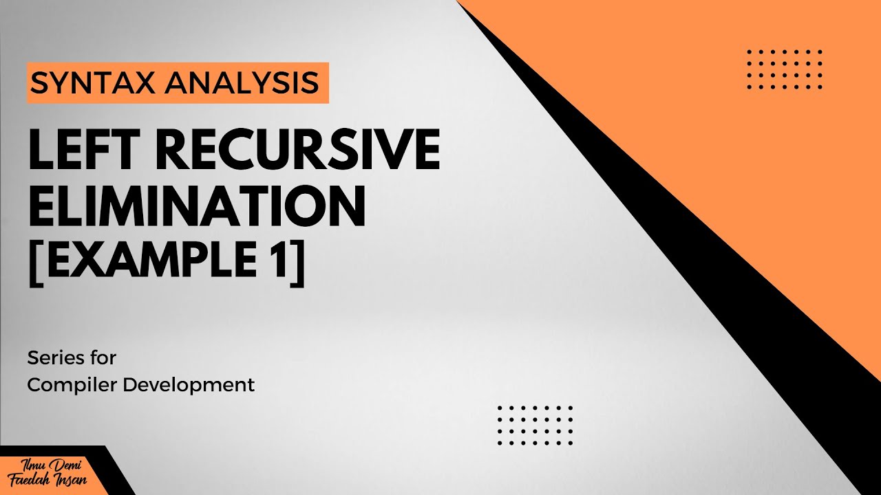 Compiler Development [Left Recursive Elimination: Example 1]