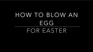 How to blow an egg