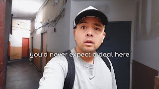 Buying cards in a spot that's not open to the public