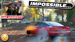 ONE HANDED DRIFTING in an 1100HP 240SX - Forza Horizon 4 (Steering Wheel + Shifter) Gameplay screenshot 4