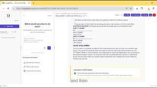EqualDocs' upload contract & risk analysis function