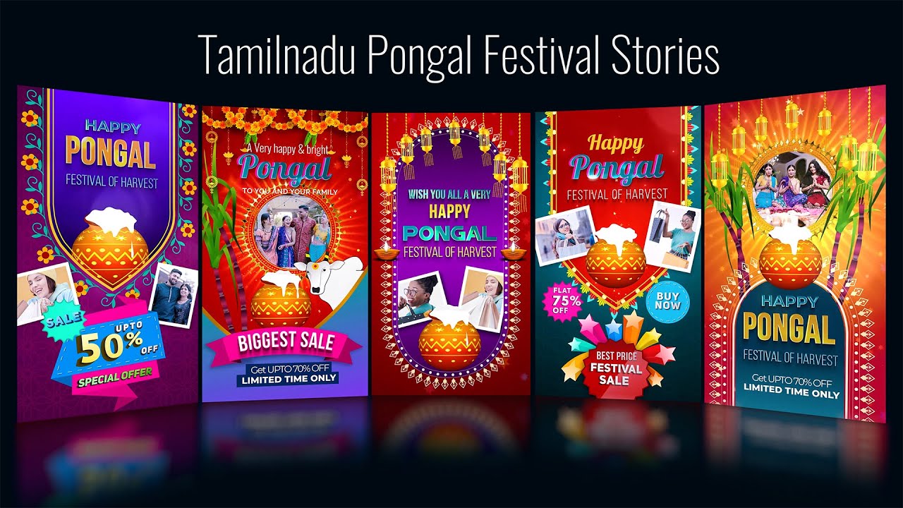Tamil Nadu Pongal Festival Stories – After Effects Template | IG Story Pack