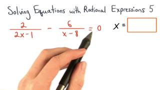 Solving Equations with Rational Expressions Practice 5 - Visualizing Algebra
