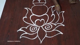 Simple Lotus Pongal Pot Design Latest Sankranthi Muggulu Beautifull Freehand Pongal Pot Rani Des