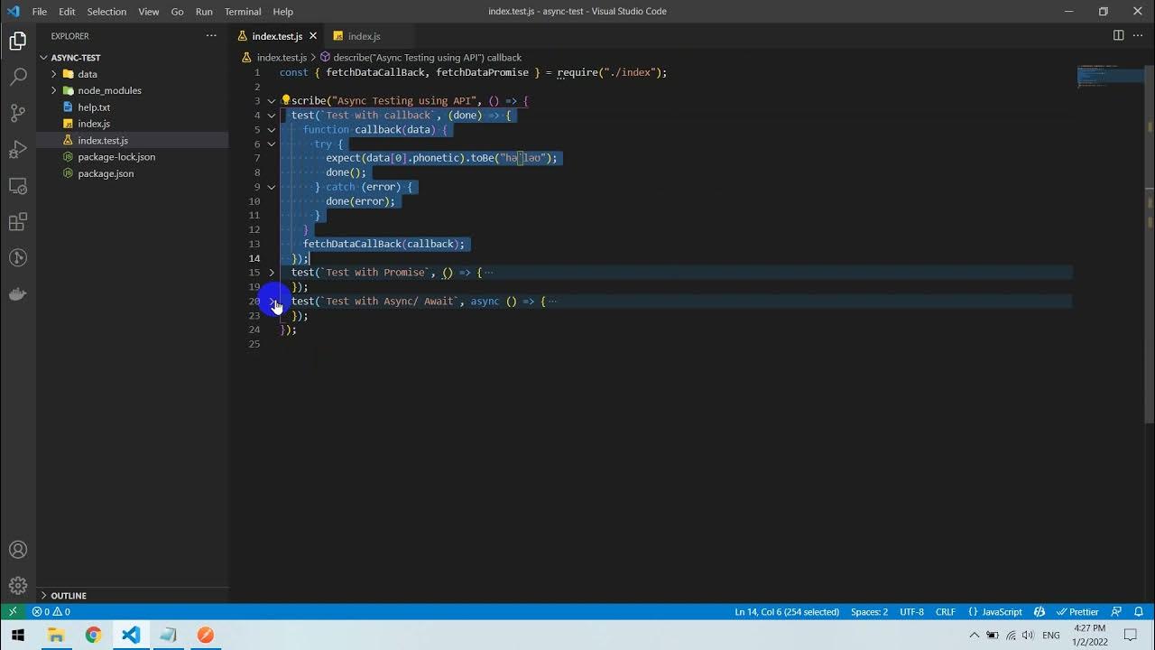 Jest Callback Promise Async/Await testing YouTube