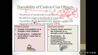 traceability of cost to cost object