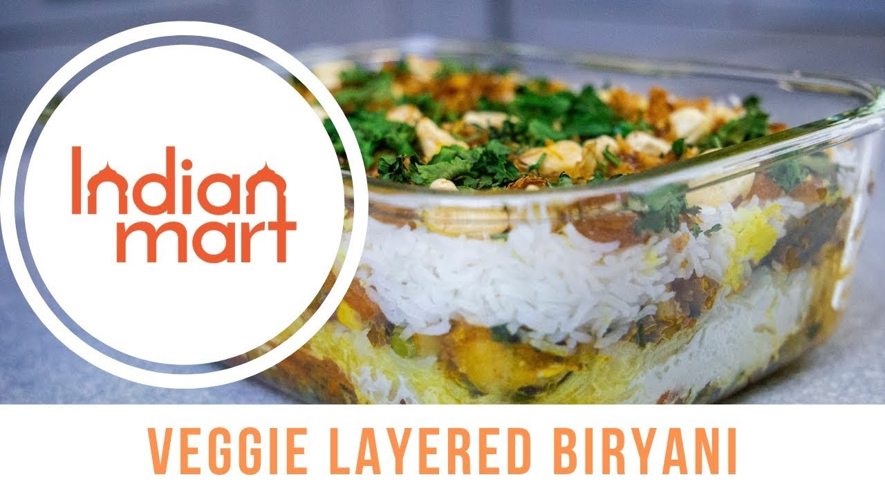 Layered vegetable tricolor biryani