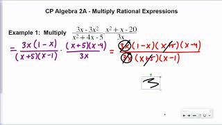 Algebra 2 - Multiply Rational Expressions Example 1