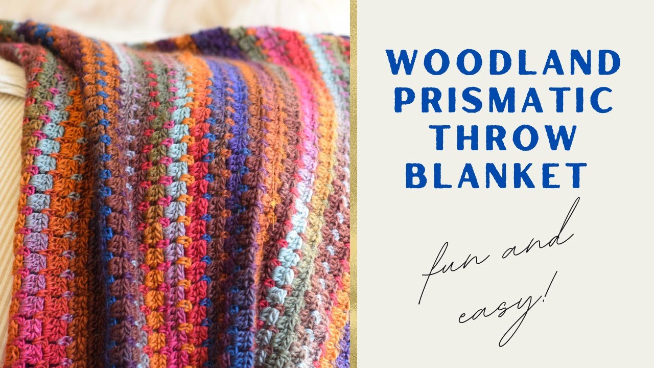 Великолепное лесное одеяло, связанное крючком в стиле призматического блочного узора ✨