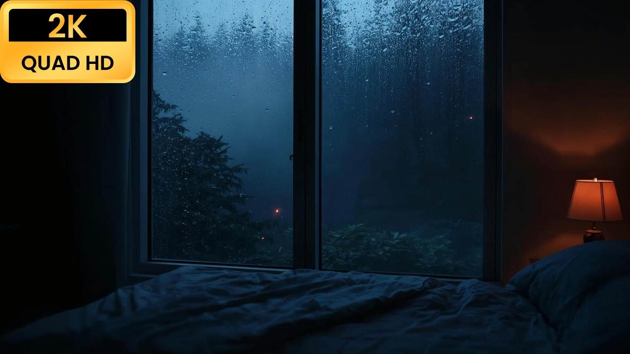 Late Night City Rain Outside the Window for Calm & Focus 🌧️🪟