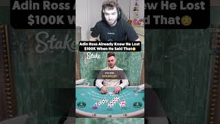 Adin Plays BlackJack Loses $100k In Seconds..#stake #casino #adinross #blackjack #shorts #short