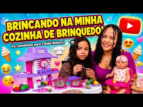 GABI MADE FOOD IN HER TOY KITCHEN FOR HER REBORN BABY!🍳🍼