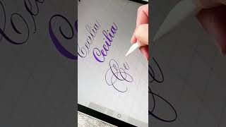 Cecilia Written in Calligraphy in the Procreate App #calligraphy #lettering