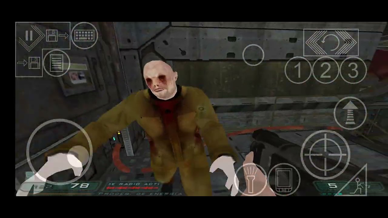 Doom 3 gameplay Android emulador idTech4A++😈👍