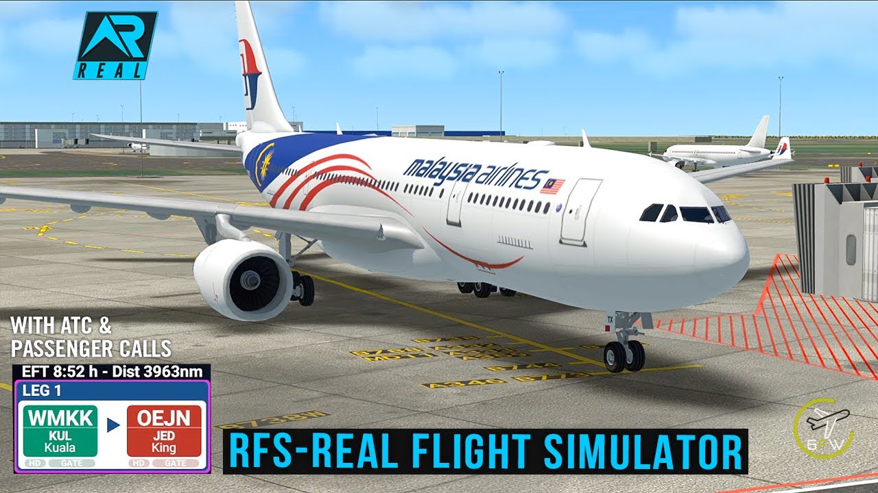 RFS - Real Flight Simulator - Kuala Lumpur to Jeddah ||FullFlight||A330|Malaysia|FullHD|RealRoute
