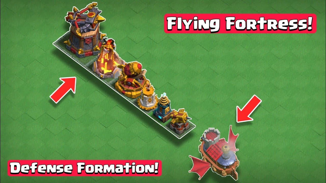 Flying Fortress vs Every Defense Formation in Clan Capital | Clash of Clans
