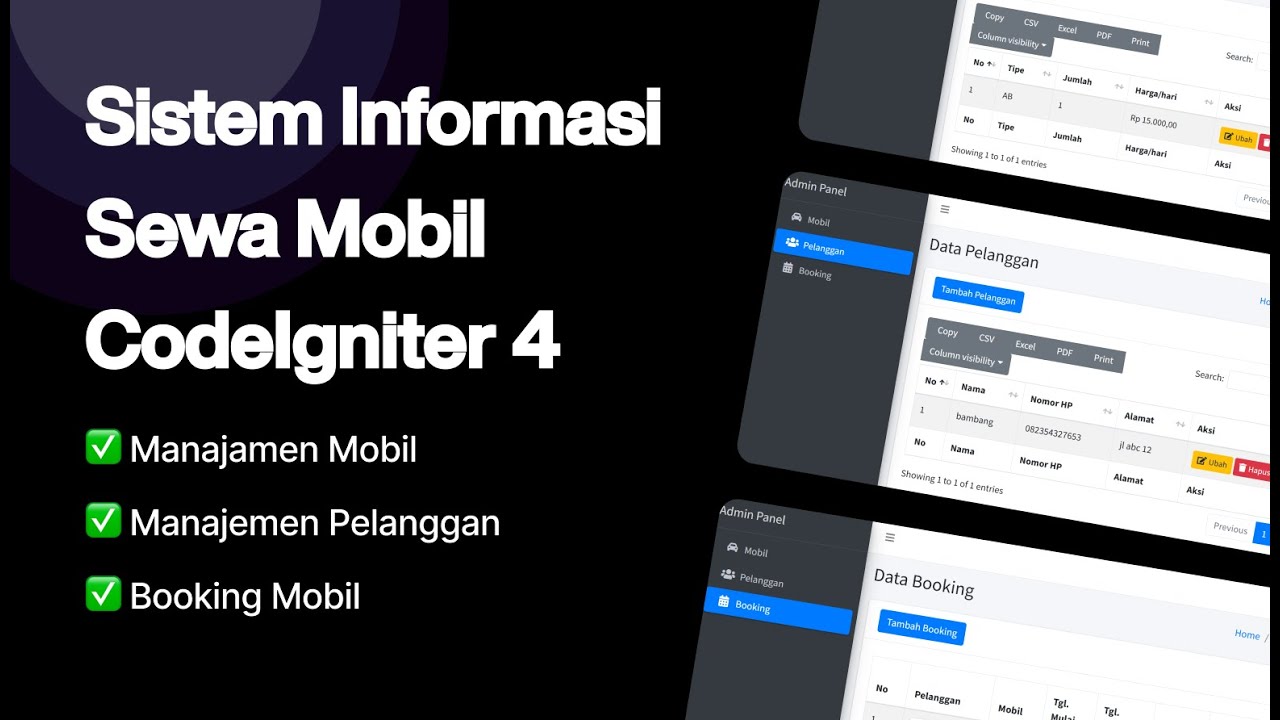 Source Code Sistem Informasi Sewa Mobil Codeigniter 4 Gratis - YouTube