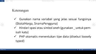 PHP Dasar - Pengenalan Variable di PHP