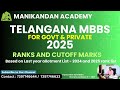 📊 Telangana MBBS Cutoff - 2025 Expected | BCA to ST Category-wise Rank & Marks