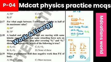 mdcat physics practice mcqs work and energy work energy principle #mdcatphysics