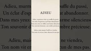 Poème d’Adieu – Les mots d’un cœur qui s’éteint doucement #live #love #poésie #slampoesie #musique