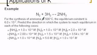 Equilibrium Constant K & Reaction Quotient Q