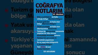 KPSS COĞRAFYA NOTLARIM✅️🌏📢