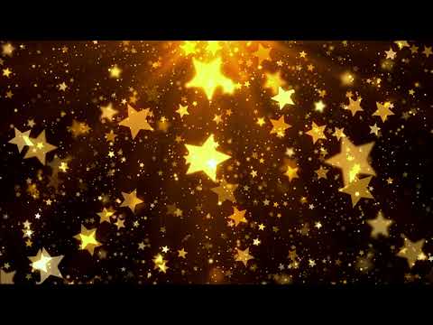 Flying Golden Stars And Sparkles Luxury, Holiday, Party Animation