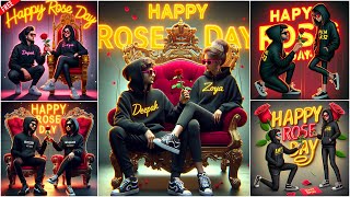 How to create Happy Rose Day couples name video editing | Bing image creator tutorial FREE screenshot 1