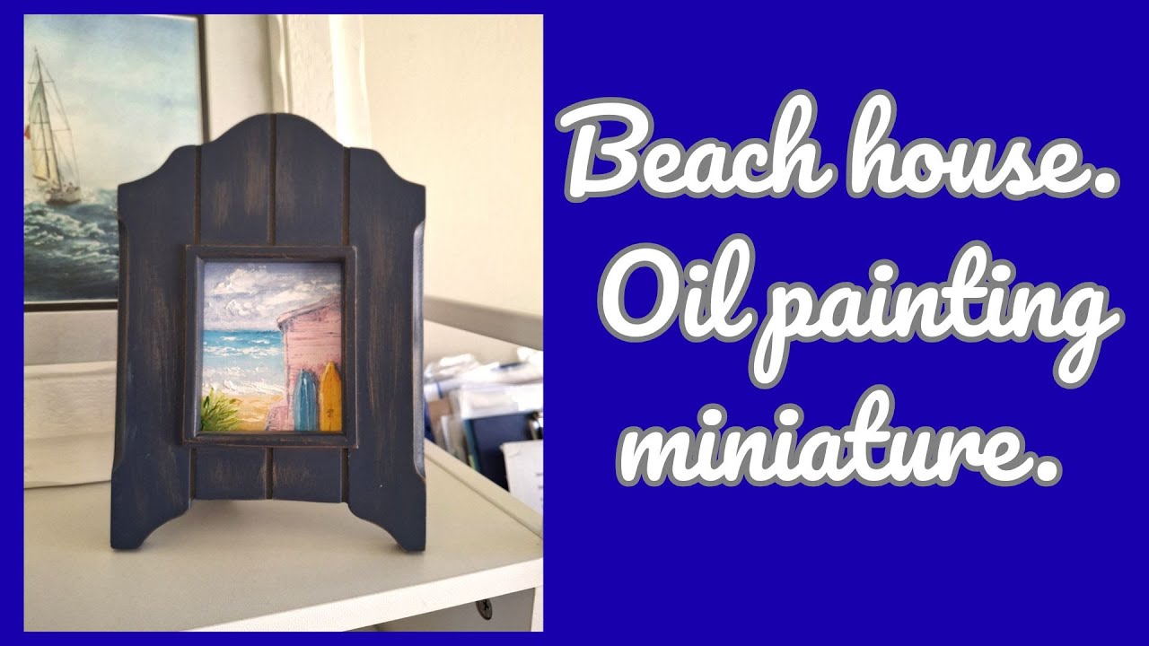 Small beach house in oil paint. | Маленький пляжный домик маслом.
