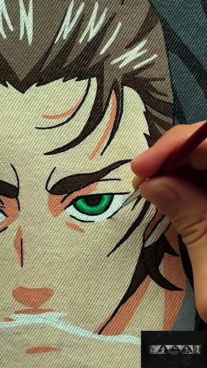 Eren Jeager 🔥 Embroidery Design Available Now In 110$ Link in Bio ...#anime #animeart #attackontitan