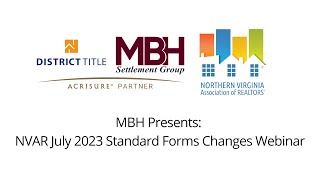 MBH Presents: NVAR July 2023 Form Changes Webinar with Chrissy de Uribe