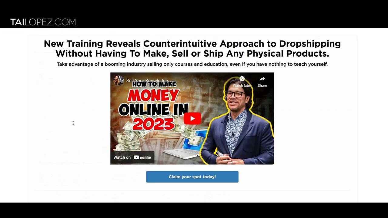 Sell Your Knowledge Review 2025 - Legit System by Tai Lopez