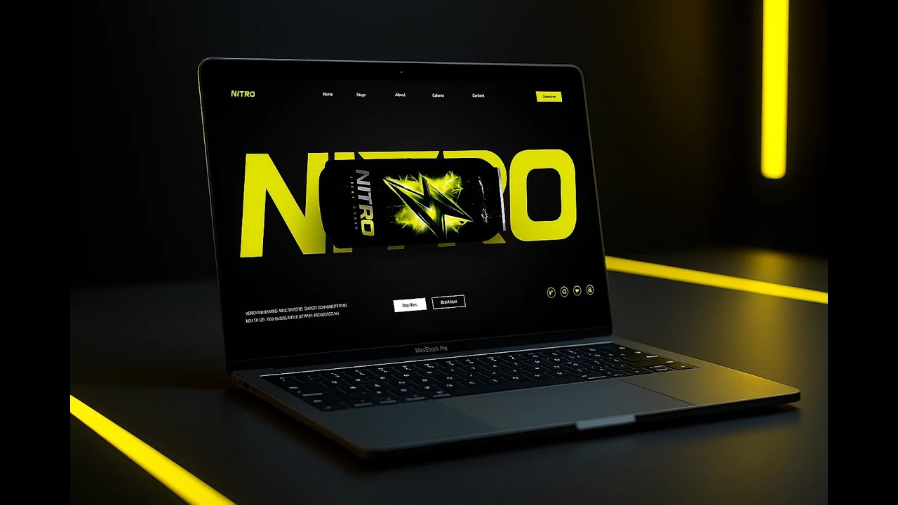 ⚡ Nitro Energy Drink – Futuristic Parallax UI Design | Creative 3D Bottle Animation