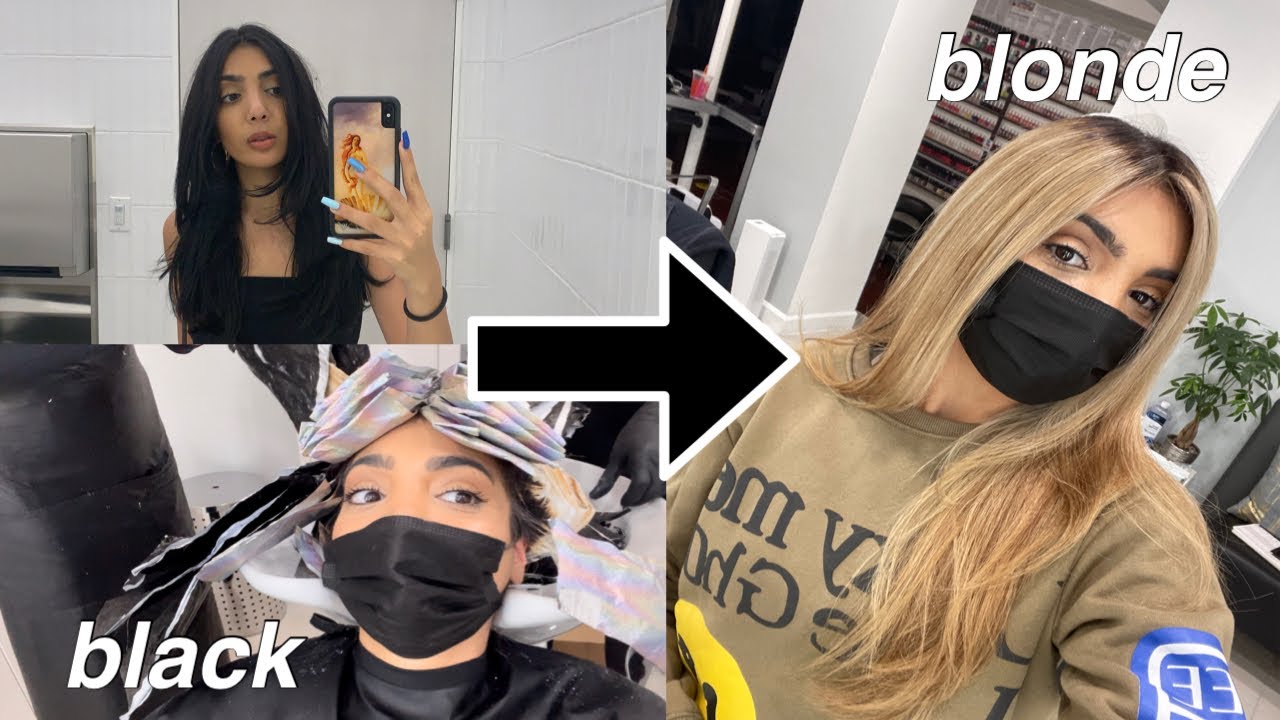 BLEACHING MY HAIR FROM BLACK TO BLONDE YouTube