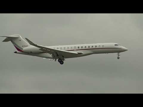 Private Bombardier BD 700 2A12 Global 7500 N754GP Landing Malaga LEMG